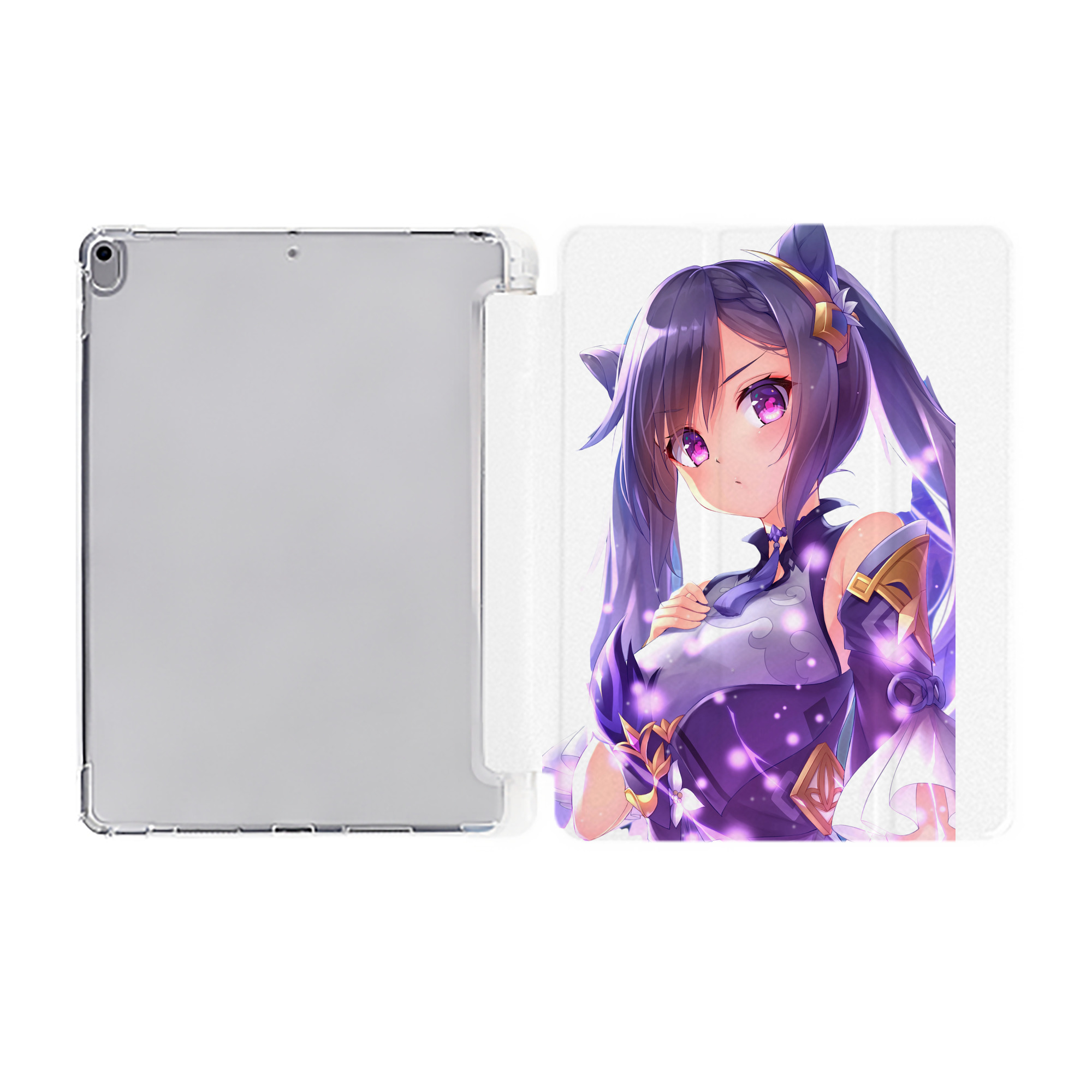 げんし神 刻晴 こくせい genshin Kokusei IPad ケース ペン収納付き 三つ折りスタンド PUレザー×シリコン 対応機種9.5/10.5/10.9インチ
